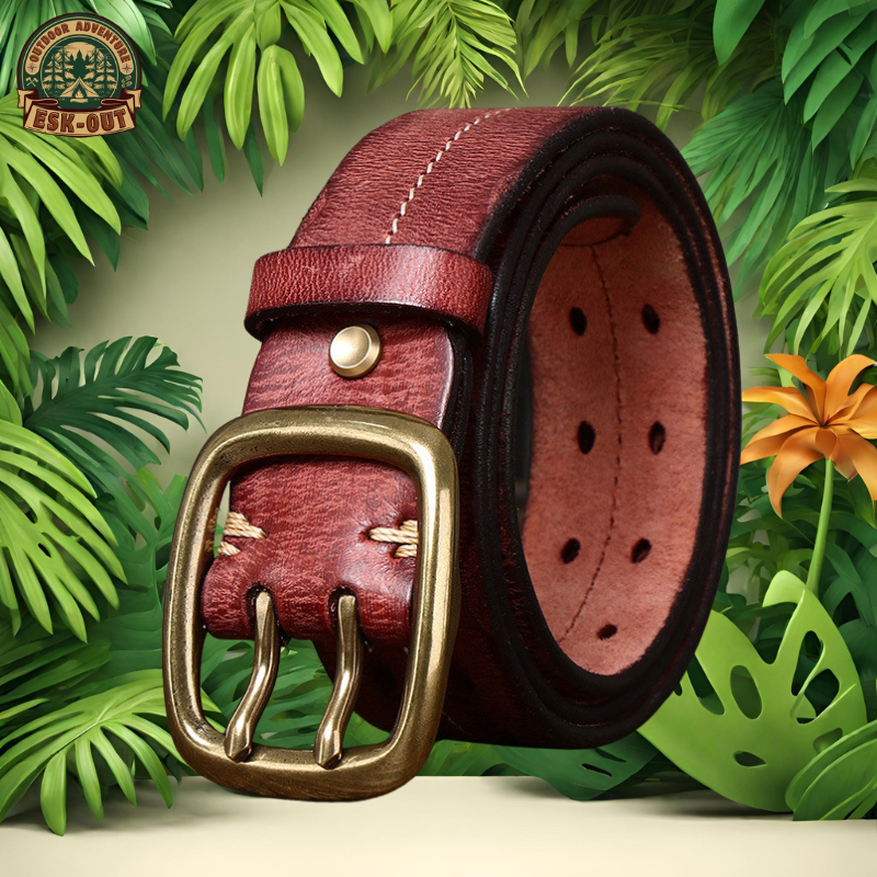 Ceinture en Cuir véritable pour Hommes, en Cuir de Vache à Boucle ardillon en cuivre, Vintage. Livraison Gratuite