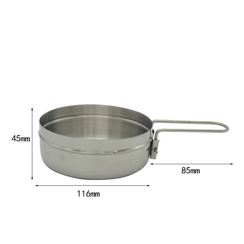 Casserole en acier inoxydable pour pique nique, aventure, camping -Livraison Gratuite